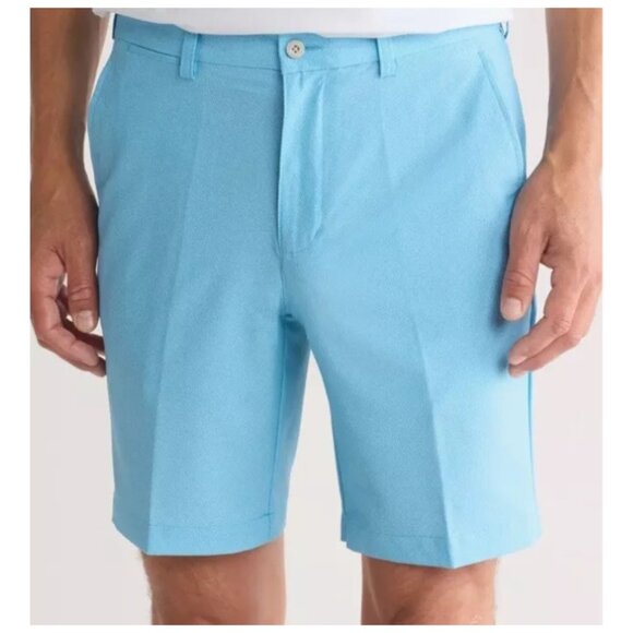 PGA NWT Men's Cendre Blue 9" Flat Front Golf Shorts, Size 40 - Picture 1 of 7